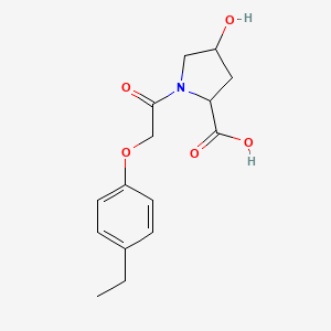 molecular formula C15H19NO5 B2500761 1-[2-(4-Ethylphenoxy)acetyl]-4-hydroxypyrrolidine-2-carboxylic acid CAS No. 1192050-89-7