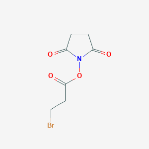 molecular formula C7H8BrNO4 B2500764 1-[(3-Bromopropanoyl)oxy]pyrrolidine-2,5-dione CAS No. 101314-84-5; 156-87-6
