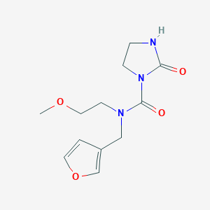 molecular formula C12H17N3O4 B2500767 N-(furan-3-ylmethyl)-N-(2-methoxyethyl)-2-oxoimidazolidine-1-carboxamide CAS No. 2034409-94-2