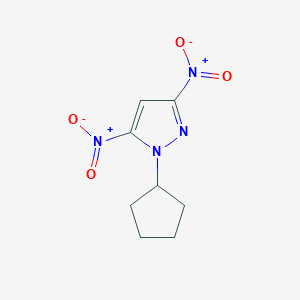 molecular formula C8H10N4O4 B2500770 1-cyclopentyl-3,5-dinitro-1H-pyrazole CAS No. 1281984-38-0