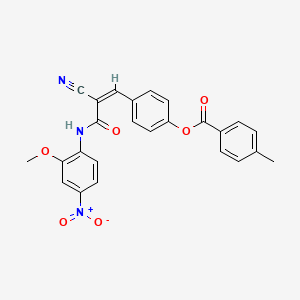 molecular formula C25H19N3O6 B2500777 [4-[(Z)-2-Cyano-3-(2-methoxy-4-nitroanilino)-3-oxoprop-1-enyl]phenyl] 4-methylbenzoate CAS No. 380474-98-6