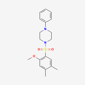 molecular formula C19H24N2O3S B2500778 1-[(2-Methoxy-4,5-dimethylphenyl)sulfonyl]-4-phenylpiperazine CAS No. 333311-37-8