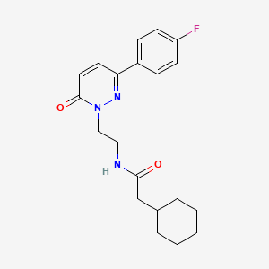molecular formula C20H24FN3O2 B2500782 2-环己基-N-(2-(3-(4-氟苯基)-6-氧代吡啶-1(6H)-基)乙基)乙酰胺 CAS No. 921575-29-3