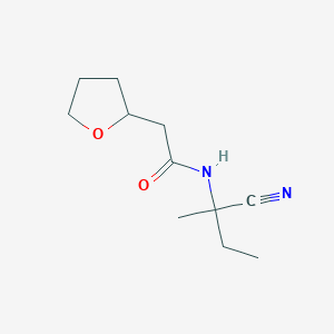 N-(1-cyano-1-methylpropyl)-2-(oxolan-2-yl)acetamide