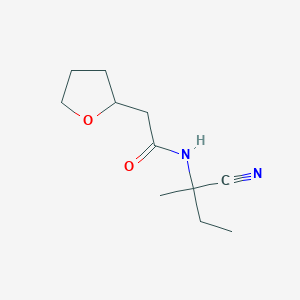 molecular formula C11H18N2O2 B2500785 N-(1-cyano-1-methylpropyl)-2-(oxolan-2-yl)acetamide CAS No. 1427706-81-7