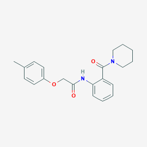 molecular formula C21H24N2O3 B250079 2-(4-methylphenoxy)-N-[2-[oxo(1-piperidinyl)methyl]phenyl]acetamide 