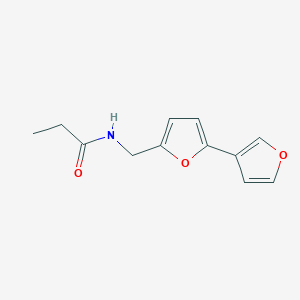 molecular formula C12H13NO3 B2500793 N-([2,3'-bifuran]-5-ylmethyl)propionamide CAS No. 2034565-67-6