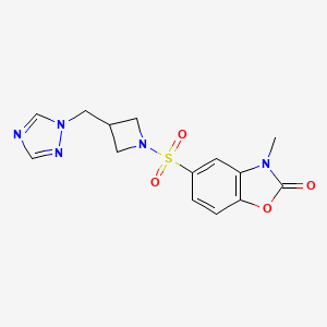 5-((3-((1H-1,2,4-triazol-1-yl)methyl)azetidin-1-yl)sulfonyl)-3-methylbenzo[d]oxazol-2(3H)-one