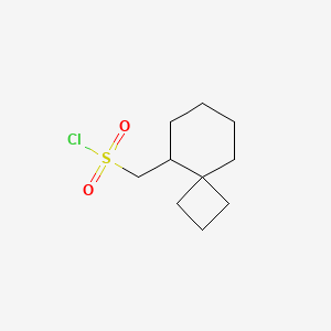 molecular formula C10H17ClO2S B2500797 Spiro[3.5]nonan-9-ylmethanesulfonyl chloride CAS No. 2253640-37-6
