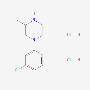 molecular formula C11H17Cl3N2 B2500805 1-(3-Chlorophenyl)-3-methylpiperazine dihydrochloride CAS No. 1820641-09-5