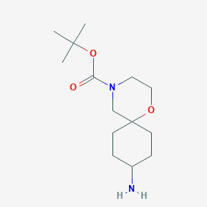 molecular formula C14H26N2O3 B2500809 Tert-butyl 9-amino-1-oxa-4-azaspiro[5.5]undecane-4-carboxylate CAS No. 2260917-54-0