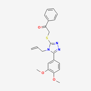 molecular formula C21H21N3O3S B2500816 2-{[5-(3,4-dimethoxyphenyl)-4-(prop-2-en-1-yl)-4H-1,2,4-triazol-3-yl]sulfanyl}-1-phenylethanone CAS No. 690247-30-4