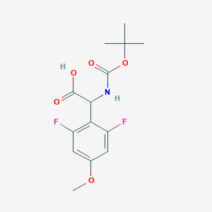 molecular formula C14H17F2NO5 B2500817 2-(2,6-Difluoro-4-methoxyphenyl)-2-[(2-methylpropan-2-yl)oxycarbonylamino]acetic acid CAS No. 2352055-10-6