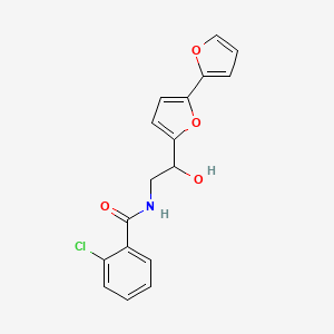 molecular formula C17H14ClNO4 B2500822 N-(2-{[2,2'-bifuran]-5-yl}-2-hydroxyethyl)-2-chlorobenzamide CAS No. 2310143-56-5