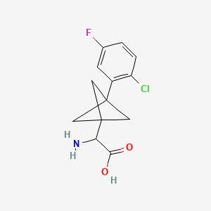 molecular formula C13H13ClFNO2 B2500823 2-Amino-2-[3-(2-chloro-5-fluorophenyl)-1-bicyclo[1.1.1]pentanyl]acetic acid CAS No. 2287262-80-8