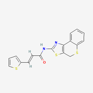 molecular formula C17H12N2OS3 B2500827 (E)-N-(4H-thiochromeno[4,3-d]thiazol-2-yl)-3-(thiophen-2-yl)acrylamide CAS No. 681233-26-1