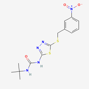molecular formula C14H17N5O3S2 B2500834 1-(叔丁基)-3-(5-((3-硝基苯甲基)硫代)-1,3,4-噻二唑-2-基)脲 CAS No. 898436-83-4