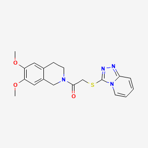 molecular formula C19H20N4O3S B2500835 1-(6,7-二甲氧基-3,4-二氢-1H-异喹啉-2-基)-2-([1,2,4]三唑并[4,3-a]吡啶-3-基)硫代乙酮 CAS No. 727688-97-3
