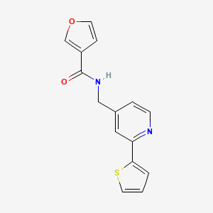molecular formula C15H12N2O2S B2500837 N-((2-(thiophen-2-yl)pyridin-4-yl)methyl)furan-3-carboxamide CAS No. 2034546-35-3