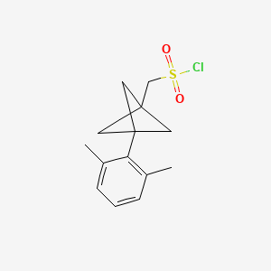 molecular formula C14H17ClO2S B2500841 [3-(2,6-Dimethylphenyl)-1-bicyclo[1.1.1]pentanyl]methanesulfonyl chloride CAS No. 2287334-95-4