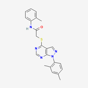 molecular formula C22H21N5OS B2500848 2-[1-(2,4-dimethylphenyl)pyrazolo[3,4-d]pyrimidin-4-yl]sulfanyl-N-(2-methylphenyl)acetamide CAS No. 893925-27-4