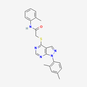 molecular formula C22H21N5OS B2500848 2-{[1-(2,4-dimethylphenyl)-1H-pyrazolo[3,4-d]pyrimidin-4-yl]sulfanyl}-N-(2-methylphenyl)acetamide CAS No. 893925-27-4