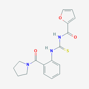 molecular formula C17H17N3O3S B250086 N-(2-furoyl)-N'-[2-(1-pyrrolidinylcarbonyl)phenyl]thiourea 