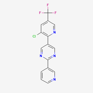 molecular formula C15H8ClF3N4 B2500862 5-[3-Chloro-5-(trifluoromethyl)pyridin-2-yl]-2-(pyridin-3-yl)pyrimidine CAS No. 344278-34-8