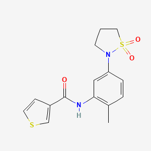 molecular formula C15H16N2O3S2 B2500864 N-(5-(1,1-dioxidoisothiazolidin-2-yl)-2-methylphenyl)thiophene-3-carboxamide CAS No. 1206988-64-8