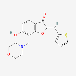 molecular formula C18H17NO4S B2500866 (Z)-6-hydroxy-7-(morpholinomethyl)-2-(thiophen-2-ylmethylene)benzofuran-3(2H)-one CAS No. 896815-81-9