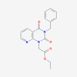 molecular formula C18H17N3O4 B2500868 ethyl (3-benzyl-2,4-dioxo-3,4-dihydropyrido[2,3-d]pyrimidin-1(2H)-yl)acetate CAS No. 902959-87-9