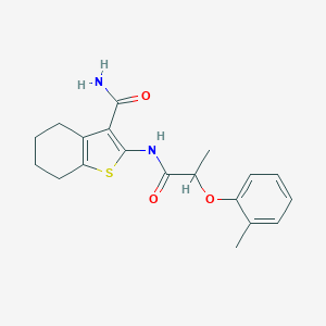 molecular formula C19H22N2O3S B250087 2-{[2-(2-Methylphenoxy)propanoyl]amino}-4,5,6,7-tetrahydro-1-benzothiophene-3-carboxamide 