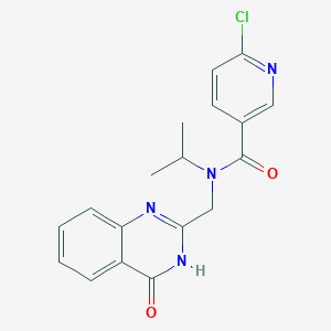 molecular formula C18H17ClN4O2 B2500872 6-chloro-N-[(4-oxo-3,4-dihydroquinazolin-2-yl)methyl]-N-(propan-2-yl)pyridine-3-carboxamide CAS No. 924063-59-2