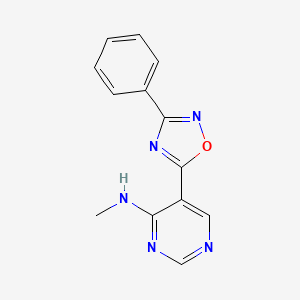 molecular formula C13H11N5O B2500877 N-methyl-N-[5-(3-phenyl-1,2,4-oxadiazol-5-yl)-4-pyrimidinyl]amine CAS No. 1775557-55-5