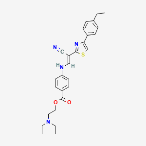 (E)-2-(diethylamino)ethyl 4-((2-cyano-2-(4-(4-ethylphenyl)thiazol-2-yl)vinyl)amino)benzoate