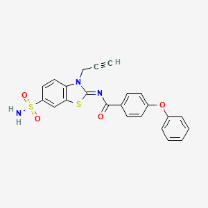 molecular formula C23H17N3O4S2 B2500880 (Z)-4-苯氧基-N-(3-(丙-2-炔-1-基)-6-磺酰基苯并[2,3-d]噻唑-2(3H)-基亚)苯甲酰胺 CAS No. 887204-60-6