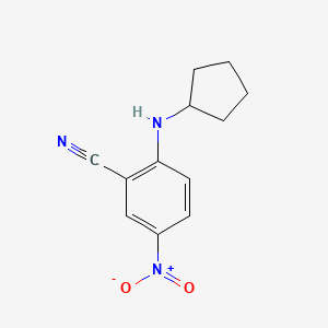 molecular formula C12H13N3O2 B2500882 2-(Cyclopentylamino)-5-nitrobenzonitrile CAS No. 849043-64-7