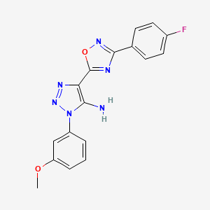 molecular formula C17H13FN6O2 B2500883 4-(3-(4-fluorophenyl)-1,2,4-oxadiazol-5-yl)-1-(3-methoxyphenyl)-1H-1,2,3-triazol-5-amine CAS No. 899999-22-5