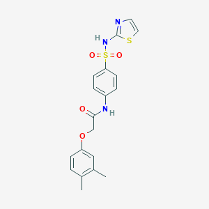 molecular formula C19H19N3O4S2 B250089 2-(3,4-dimethylphenoxy)-N-[4-(1,3-thiazol-2-ylsulfamoyl)phenyl]acetamide 