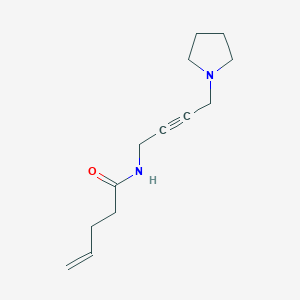 molecular formula C13H20N2O B2500890 N-(4-(吡咯啉-1-基)丁-2-炔-1-基)戊-4-烯酰胺 CAS No. 1396683-92-3