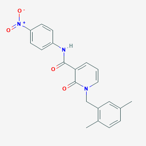 molecular formula C21H19N3O4 B2500891 1-(2,5-二甲基苯甲基)-N-(4-硝基苯基)-2-氧代-1,2-二氢吡啶-3-甲酰胺 CAS No. 941909-81-5