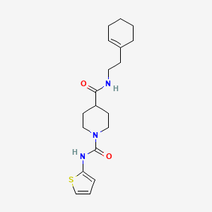 molecular formula C19H27N3O2S B2500893 N4-(2-(环己-1-烯-1-基)乙基)-N1-(噻吩-2-基)哌啶-1,4-二甲酰胺 CAS No. 1226446-04-3