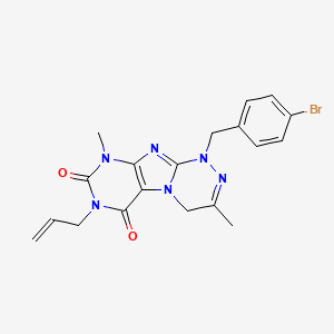 B2500896 1-[(4-bromophenyl)methyl]-3,9-dimethyl-7-prop-2-enyl-5,7,9-trihydro-4H-1,2,4-t riazino[4,3-h]purine-6,8-dione CAS No. 919026-12-3