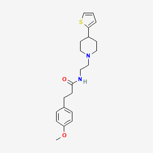 molecular formula C21H28N2O2S B2500900 3-(4-methoxyphenyl)-N-(2-(4-(thiophen-2-yl)piperidin-1-yl)ethyl)propanamide CAS No. 1428365-81-4