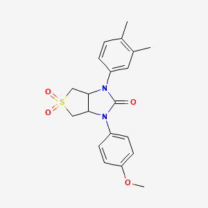 molecular formula C20H22N2O4S B2500914 1-(3,4-二甲基苯基)-3-(4-甲氧基苯基)四氢-1H-噻吩[3,4-d]咪唑-2(3H)-酮 5,5-二氧化物 CAS No. 878425-75-3