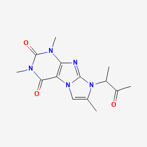 molecular formula C14H17N5O3 B2500915 2,4,7-三甲基-6-(3-氧代丁酰基)嘌呤[7,8-a]咪唑-1,3-二酮 CAS No. 878735-39-8