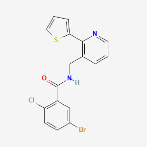 molecular formula C17H12BrClN2OS B2500916 5-溴-2-氯-N-((2-(噻吩-2-基)吡啶-3-基)甲基)苯甲酰胺 CAS No. 2034207-18-4