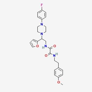 molecular formula C27H31FN4O4 B2500923 N1-(2-(4-(4-fluorophenyl)piperazin-1-yl)-2-(furan-2-yl)ethyl)-N2-(4-methoxyphenethyl)oxalamide CAS No. 877632-48-9