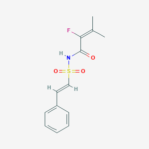 2-Fluoro-3-methyl-N-[(E)-2-phenylethenyl]sulfonylbut-2-enamide