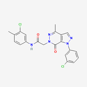 molecular formula C21H17Cl2N5O2 B2500926 N-(3-氯-4-甲基苯基)-2-(1-(3-氯苯基)-4-甲基-7-氧代-1H-吡唑并[3,4-d]吡啶-6(7H)-基)乙酰胺 CAS No. 955849-35-1